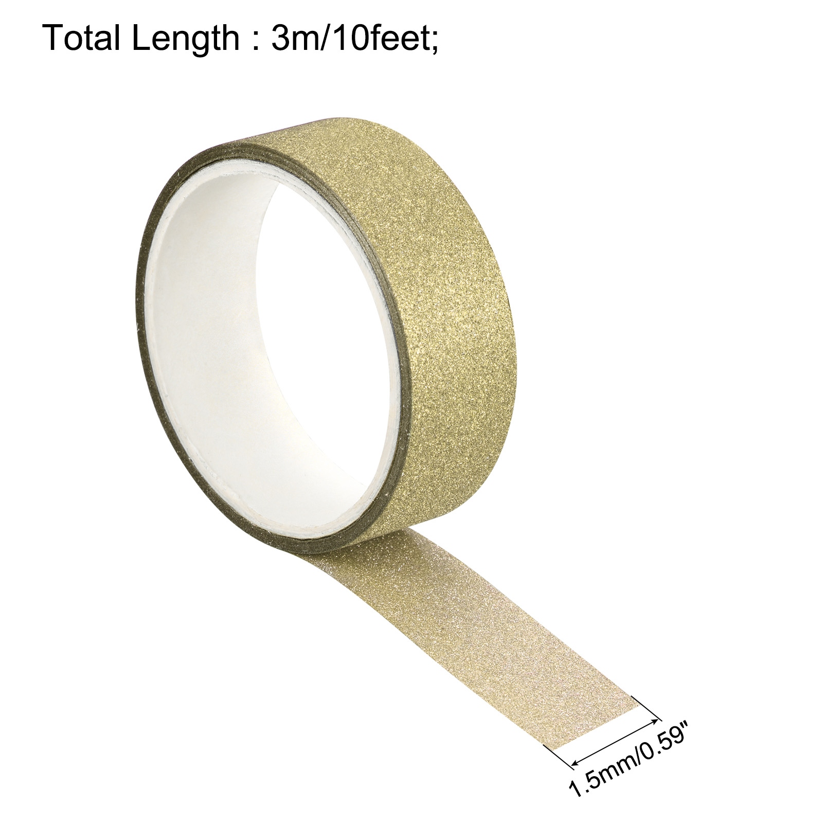 Glitter Tape, Decorative Craft Tape Gold Tone 1.5cm x 3 M - Gold Tone